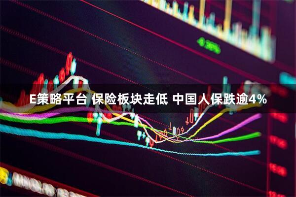 E策略平台 保险板块走低 中国人保跌逾4%